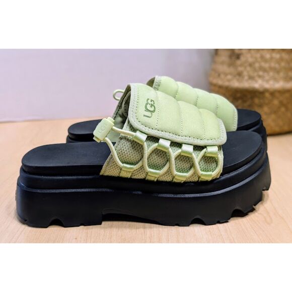 UGG Caterpillar Green Callie Platform Sandals Women's Size 8 *NEW* - Picture 2 of 12